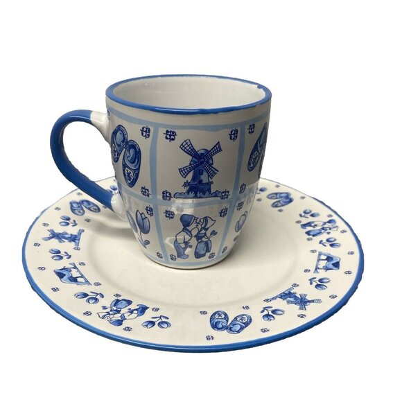 Delft | Dining | Holland Delft Blue Dutch Tea Cup Saucer Whimsical ...